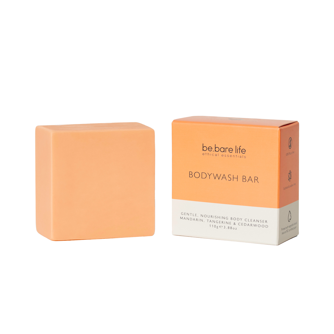 Be Bare Life Bodywash Bar Orange Mandarin Tangerine Cedarwood